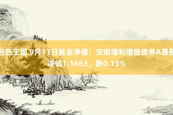 色色王国 9月11日基金净值：交银增利增强债券A最新净值1.1663，跌0.13%