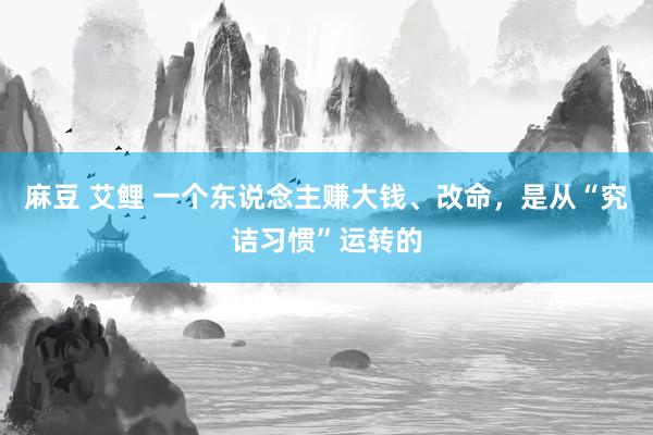 麻豆 艾鲤 一个东说念主赚大钱、改命，是从“究诘习惯”运转的