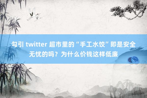 勾引 twitter 超市里的“手工水饺”即是安全无忧的吗？为什么价钱这样低廉