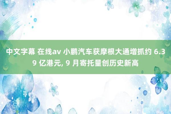 中文字幕 在线av 小鹏汽车获摩根大通增抓约 6.39 亿港元， 9 月寄托量创历史新高