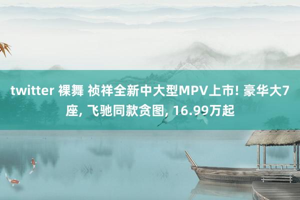 twitter 裸舞 祯祥全新中大型MPV上市! 豪华大7座， 飞驰同款贪图， 16.99万起