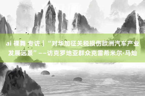 ai 裸舞 专访｜“对华加征关税损伤欧洲汽车产业发展远景”——访克罗地亚群众克雷希米尔·马灿