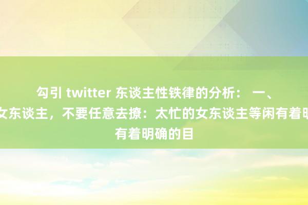 勾引 twitter 东谈主性铁律的分析： 一、太忙的女东谈主，不要任意去撩：太忙的女东谈主等闲有着明确的目