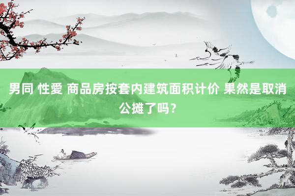 男同 性愛 商品房按套内建筑面积计价 果然是取消公摊了吗？