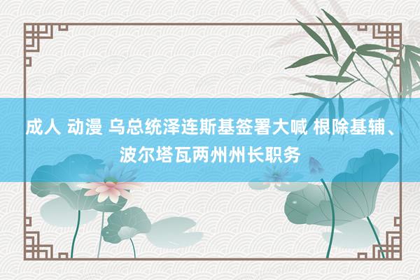 成人 动漫 乌总统泽连斯基签署大喊 根除基辅、波尔塔瓦两州州长职务