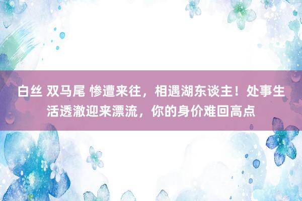 白丝 双马尾 惨遭来往，相遇湖东谈主！处事生活透澈迎来漂流，你的身价难回高点