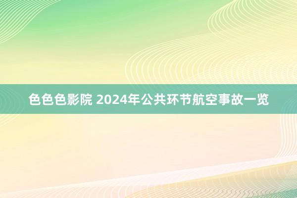 色色色影院 2024年公共环节航空事故一览