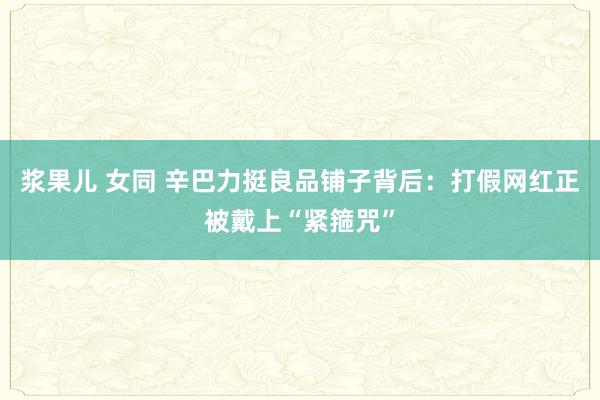 浆果儿 女同 辛巴力挺良品铺子背后：打假网红正被戴上“紧箍咒”