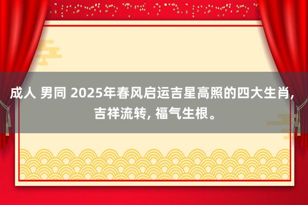 成人 男同 2025年春风启运吉星高照的四大生肖， 吉祥流转， 福气生根。